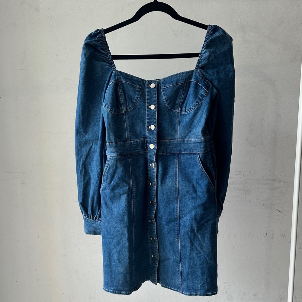Blue Denim Button-Up Dress
